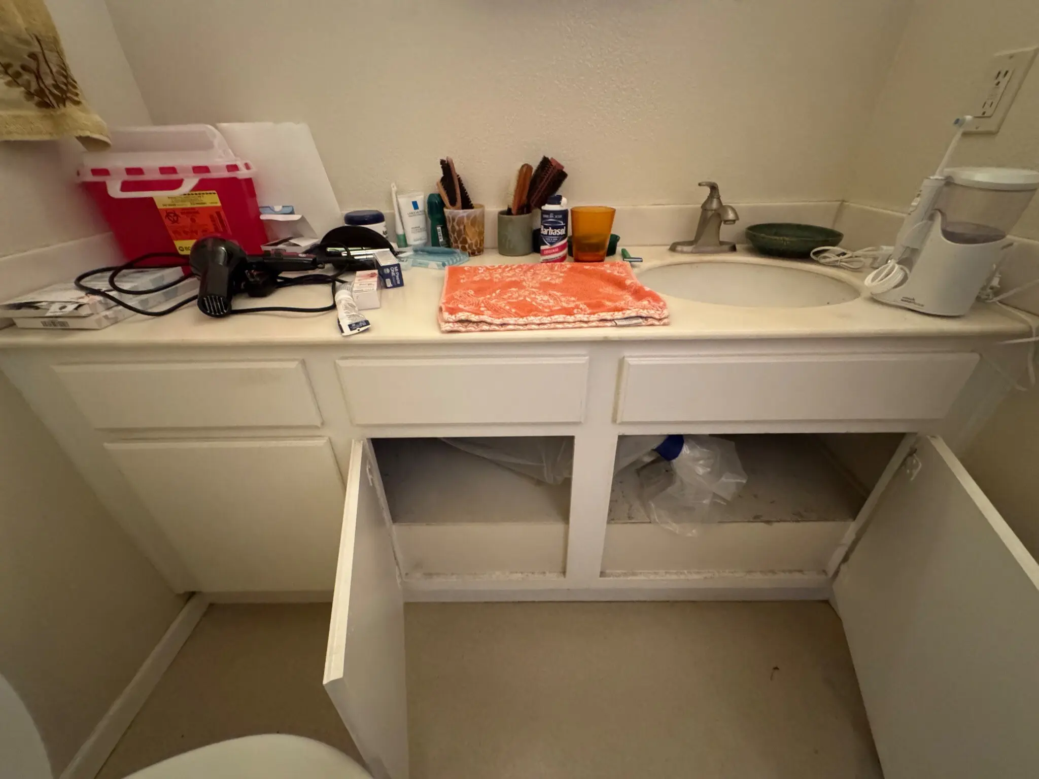 Irvine powder room before remodeling